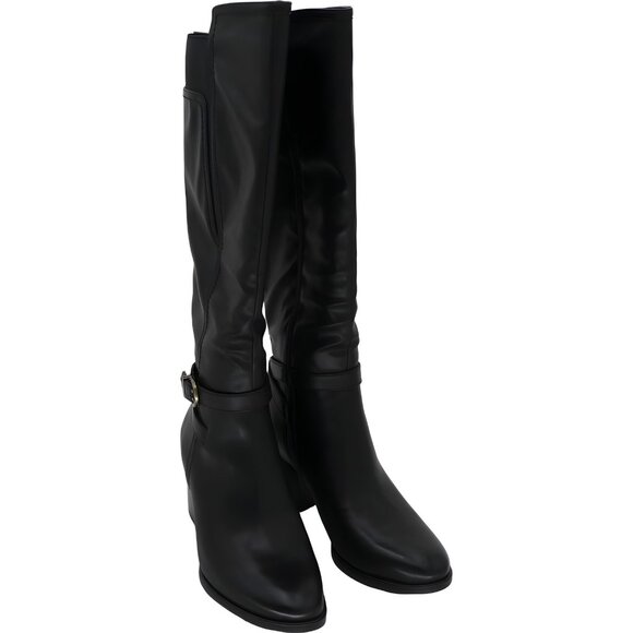 Soul Naturalizer Uptown Black Knee High Faux Leather Boots Size 8 Wide - Picture 1 of 6